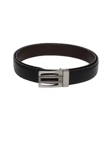 WINSOME DEAL Men Push Pin Closure Textured Formal Belt