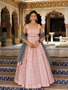 Ragavi Printed Ready to Wear Lehenga & Blouse With Dupatta