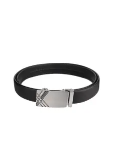 WINSOME DEAL Men Textured Slider Buckle Closure Formal Belt
