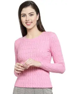 Global Republic Women Self Design Round Neck Top