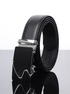 WINSOME DEAL Men Textured Slider Buckle Closure Formal Belt