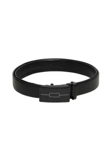 WINSOME DEAL Men Slider Buckle Closure Textured Formal Belt