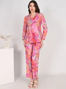 aaivan Printed Top With Printed Trousers