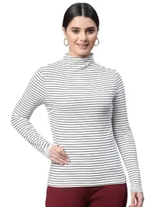 Global Republic Women Striped High Neck Top