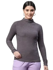 Global Republic Women Striped High Neck Top