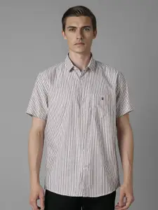 Louis Philippe Sport Men Spread Collar Striped Cotton Slim Fit Casual Shirt