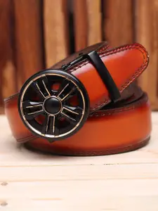 WINSOME DEAL Men Solid Slider Buckle Closure Casual Belt