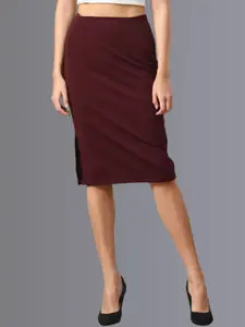 The Roadster Lifestyle Co Knee Length Straight Skirt