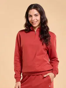 Enamor Relaxed Fit Cotton Rich Fleece Sweatshirt-E904
