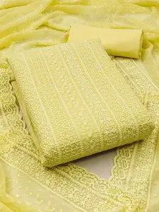 Peachmode Embroidered Silk Georgette Unstitched Dress Material