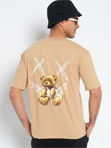 WILD WEST Men Graphic Printed Round Neck Cotton Oversized T-Shirt