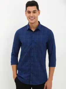 Allen Solly Men Spread Collar Checked Cotton Slim Fit Casual Shirt