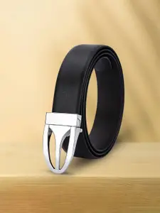 WINSOME DEAL Men Push Pin Closure Textured Formal Belt