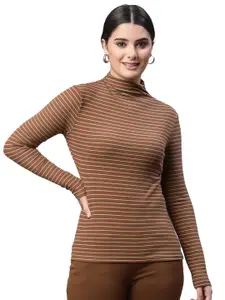 Global Republic Women Striped High Neck Top