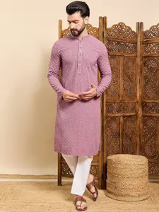 House of Pataudi Embroidered Straight Kurtas