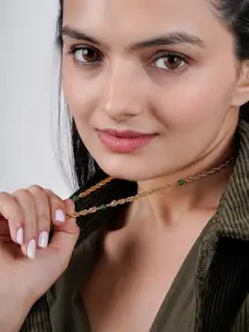 SWASHAA Kyani Gold-Plated Minimal Necklace