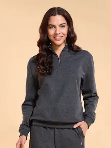Enamor Relaxed Fit Cotton Rich Fleece Sweatshirt-E904