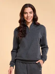 Enamor Relaxed Fit Cotton Rich Fleece Sweatshirt-E904