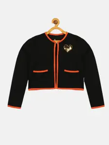 KiddoPanti Girls Long Sleeves Crop Shrug With Applique