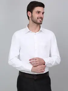 Cantabil Men Spread Collar Solid Cotton Formal Shirt