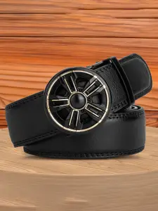 WINSOME DEAL Men Slider Buckle Closure Textured Casual Belt