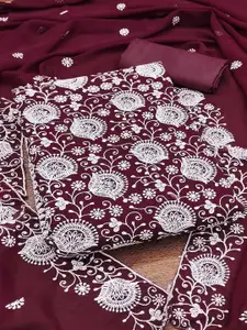 Peachmode Embroidered Silk Georgette Unstitched Dress Material