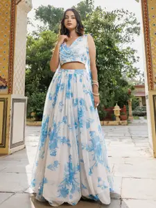 Ragavi Floral Printed Ready to Wear Lehenga & Blouse With Dupatta