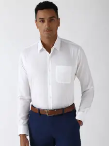 Peter England Men Spread Collar Micro Ditsy Printed Cotton Formal Shirt