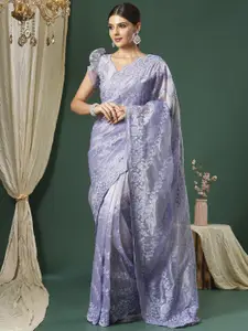 Saree mall Floral Gotta Patti Organza Sarees