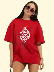 Leotude Women V-Neck Applique T-shirt