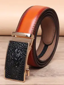 WINSOME DEAL Men Slider Buckle Closure Formal Belt