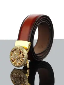 WINSOME DEAL Men Solid Slider Buckle Closure Casual Belt