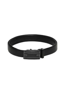 WINSOME DEAL Men Slider Buckle Closure Textured Formal Belt