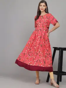 Anouk Women Floral Printed A-Line Midi Dress