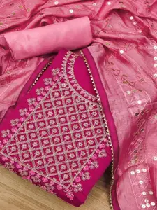 Peachmode Embroidered Unstitched Dress Material