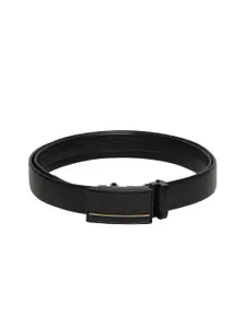WINSOME DEAL Men Textured Slider Buckle Closure Formal Belt