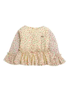 Tiny Girl Girls Floral Printed Round Neck Top