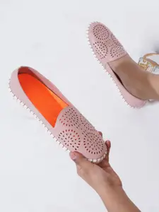 Sherrif Shoes Women Ballerinas with Laser Cuts Flats