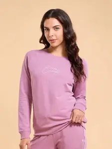 Enamor E079 Basic Pop Over Mindful Graphic Basic Sweatshirt