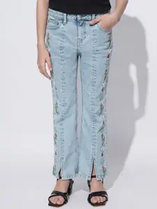 Vero Moda Girls Bootcut Mid-Rise Embroidered Jeans