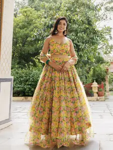 Ragavi Printed Ready to Wear Lehenga & Blouse With Dupatta