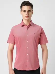 Van Heusen Sport Men Spread Collar Solid Cotton Slim Fit Casual Shirt