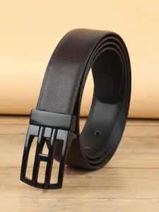 WINSOME DEAL  Men Push Pin Closure Textured Formal Belt