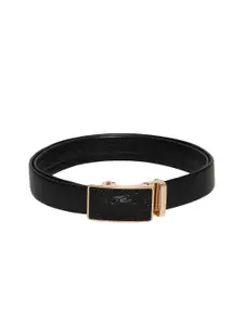 WINSOME DEAL Men Slider Buckle Closure Textured Formal Belt