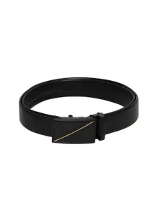 WINSOME DEAL Men Textured Slider Buckle Closure Formal Belt