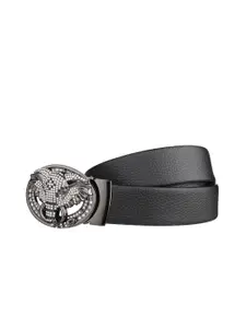 WINSOME DEAL Men Textured Slider Buckle Closure Casual Belt