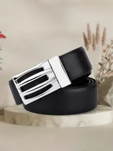 WINSOME DEAL  Men Push Pin Closure Textured Formal Belt