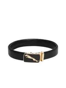 WINSOME DEAL Men Textured Slider Buckle Closure Formal Belt