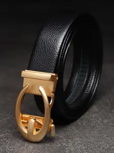 WINSOME DEAL Men Slider Buckle Closure Textured Casual Belt