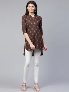 Anouk Floral Printed High-Low Short Kurti